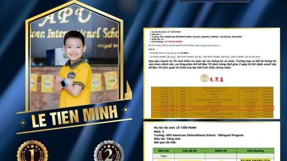 CONGRATULATIONS OUR YOUNG TALENT - LE TIEN MINH