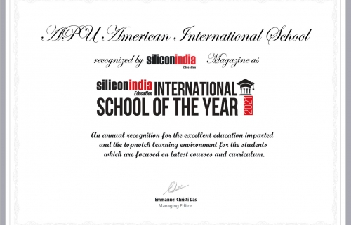 APU IS LISTED AS “THE INTERNATIONAL SCHOOL OF THE YEAR 2021” BY SILICONINDIA MAGAZINE